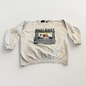 Vintage Wolf Athletic Mens Gray North American Midlands Rugged Sweatshirt XL